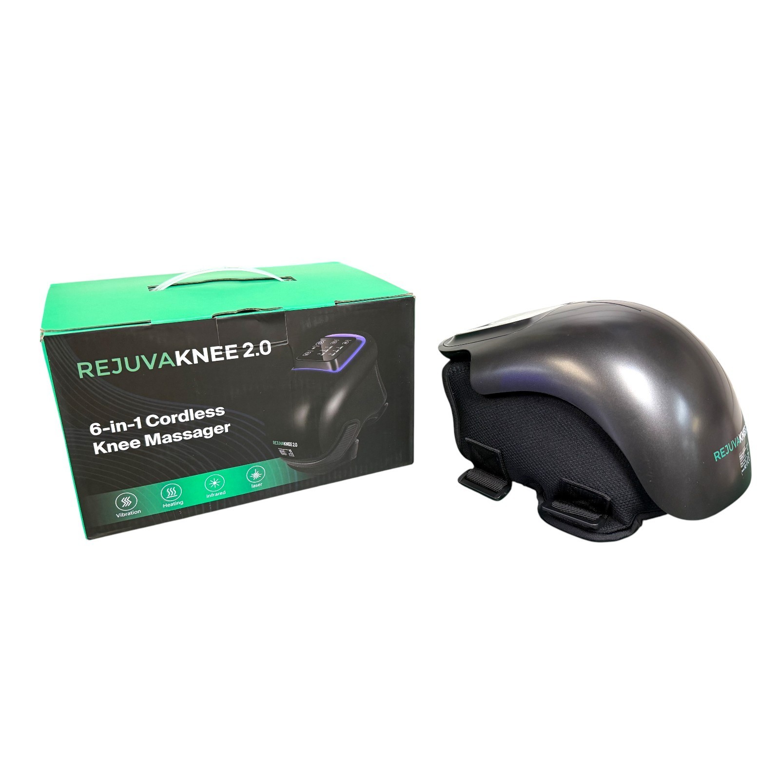 NEW RejuvaKnee 2.0 6-in-1 Cordless Knee Massager Heat Red Light Vibrate