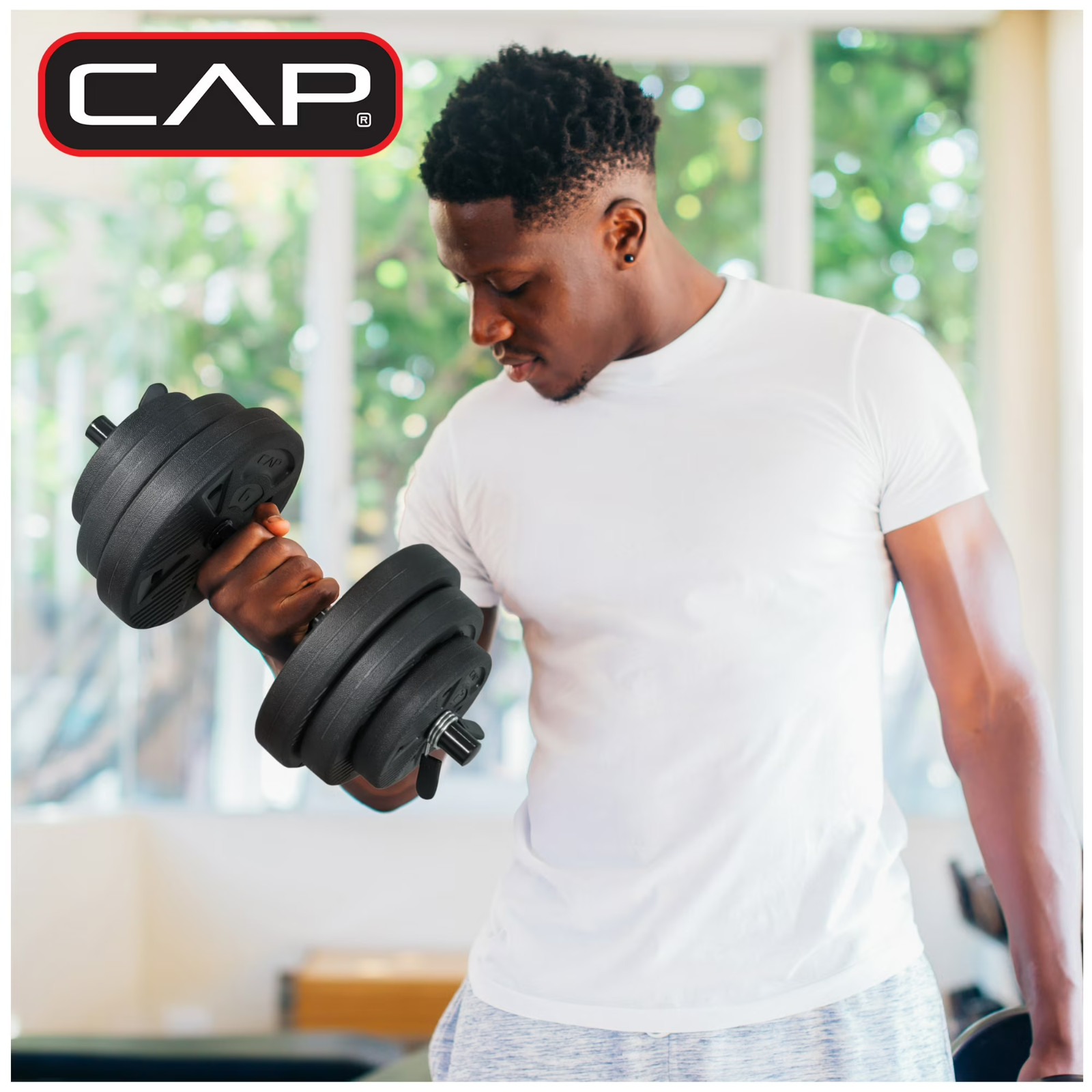 CAP Barbell 50 lb Adjustable Vinyl Dumbbell Set,Free ship