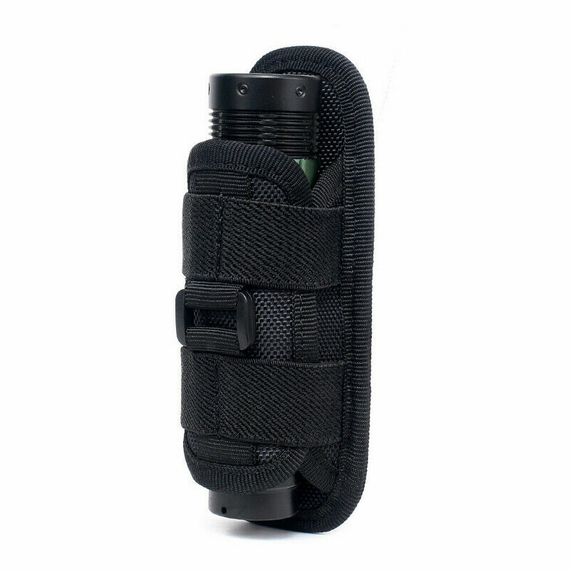 LED Flashlight Holder Carry Belt Pouch Nylon Holster Torch 360 Degrees Rotatable