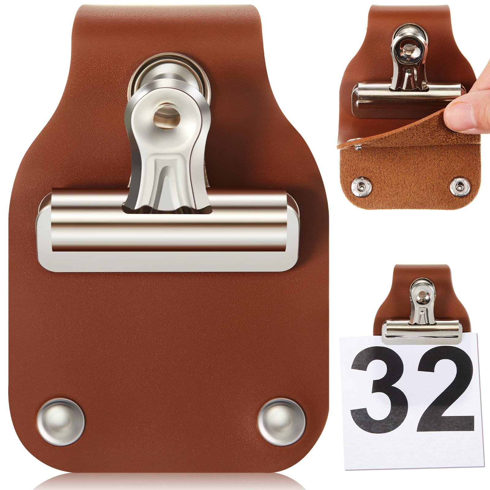 Livestock Show Number Holder for Horses - 1 Piece Leather Display, 3.94"x2.64"
