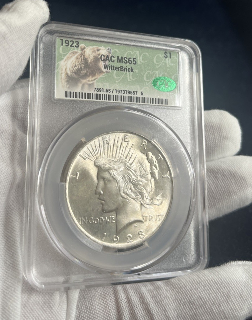1923 $1 Peace Dollar CACG MS65