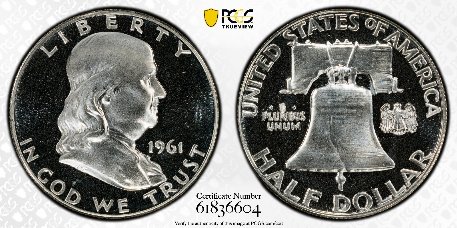 1961 Franklin Half Dollar DDR FS-801 PCGS PR66+!!!!CAMEO!!!!! Proof 50C 2/1
