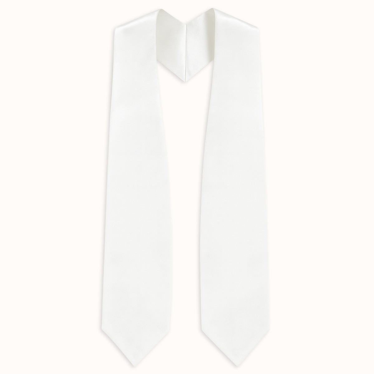 White Graduation Stole - White College & High School Stoles