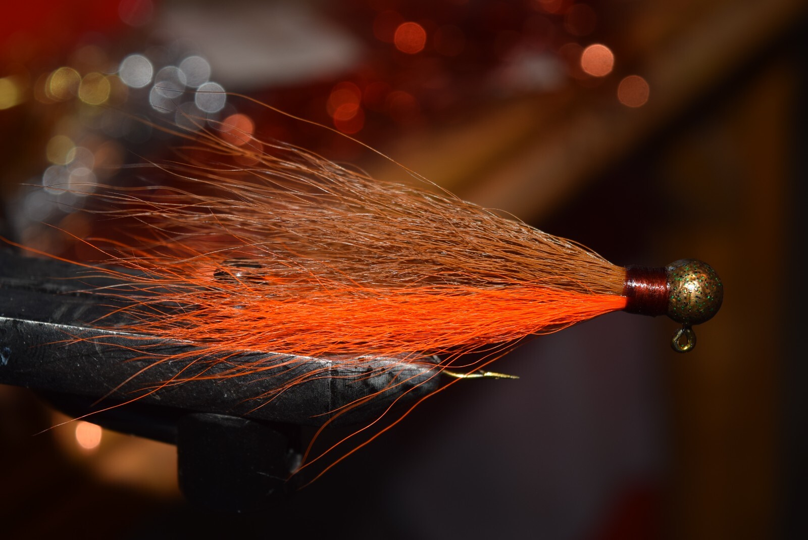 3 HANDTIED BUCK TAIL FISHING JIGS 1/16 1/8 1/4oz Brown&Orange pattern