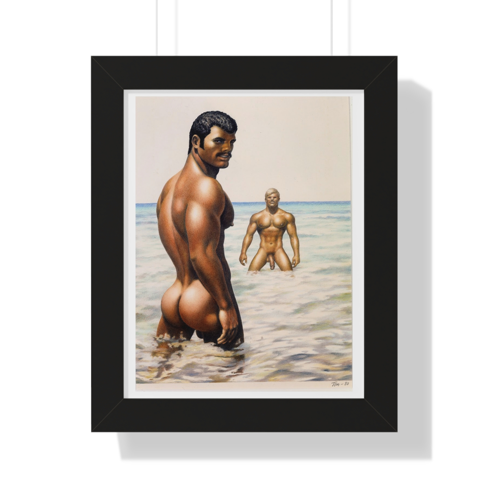 Vintage Print Tom of Finland Gay Art Hot Water Framed Print