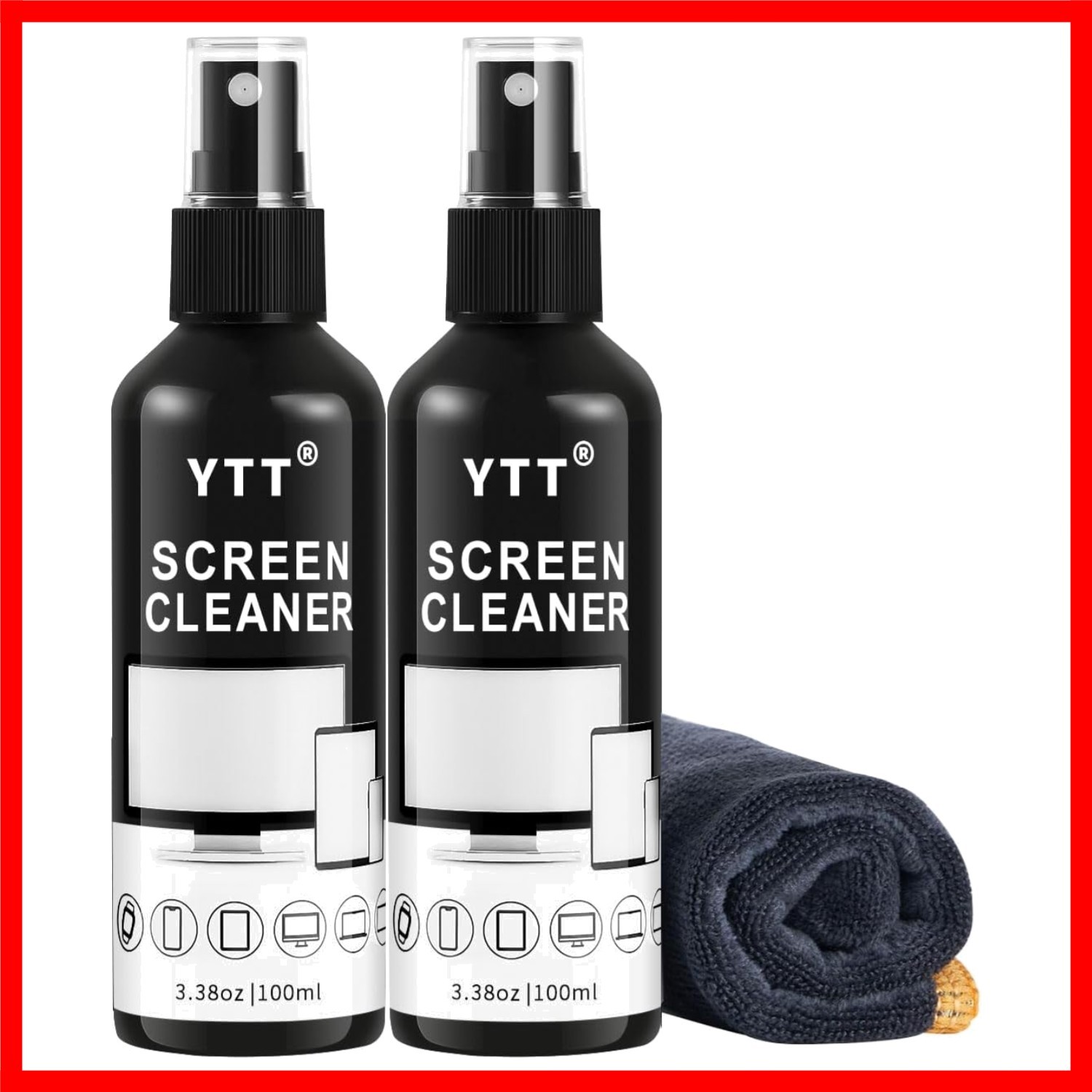 Screen Cleaner Spray Kit 2X - TV Screen Cleaner Spray and Microfiber Cleaning...