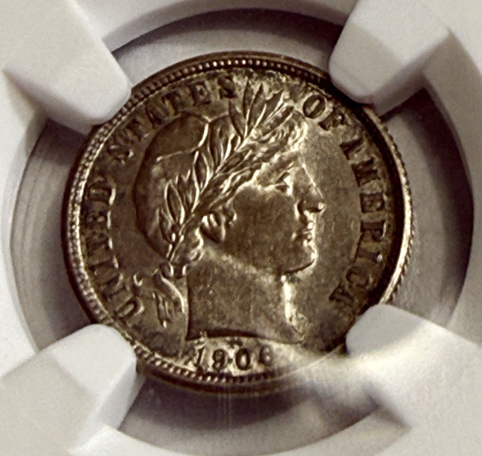 1906 P 10C BARBER SILVER DIME NGC MS61 - BK2