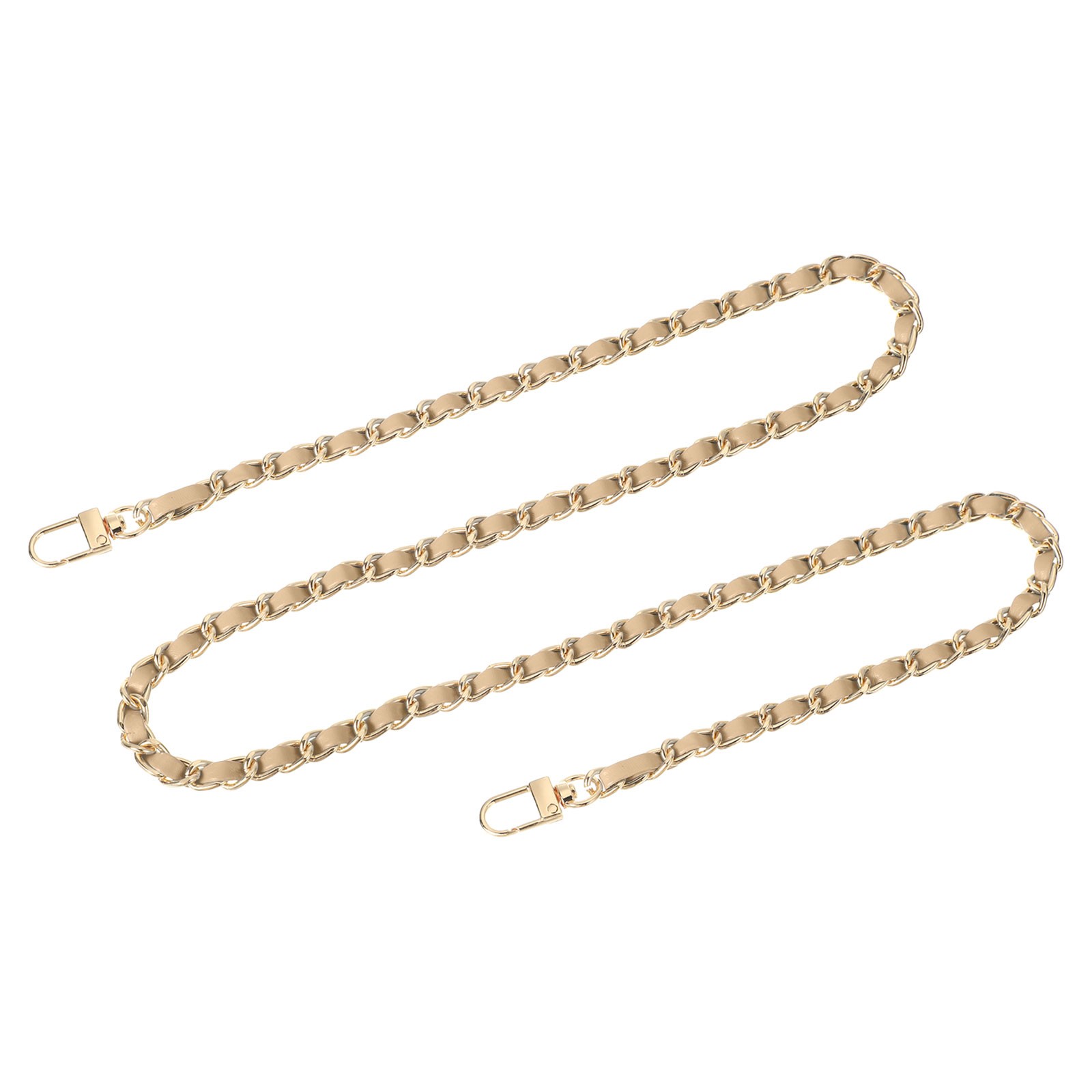 39" Purse Chain Strap with Buckles for Shoulder and Cross Body (Khaki + Gold)