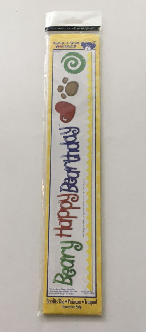 Sizzix - Sizzlits Die Decorative Strip Build a Bear "Beary Happy Birthday"