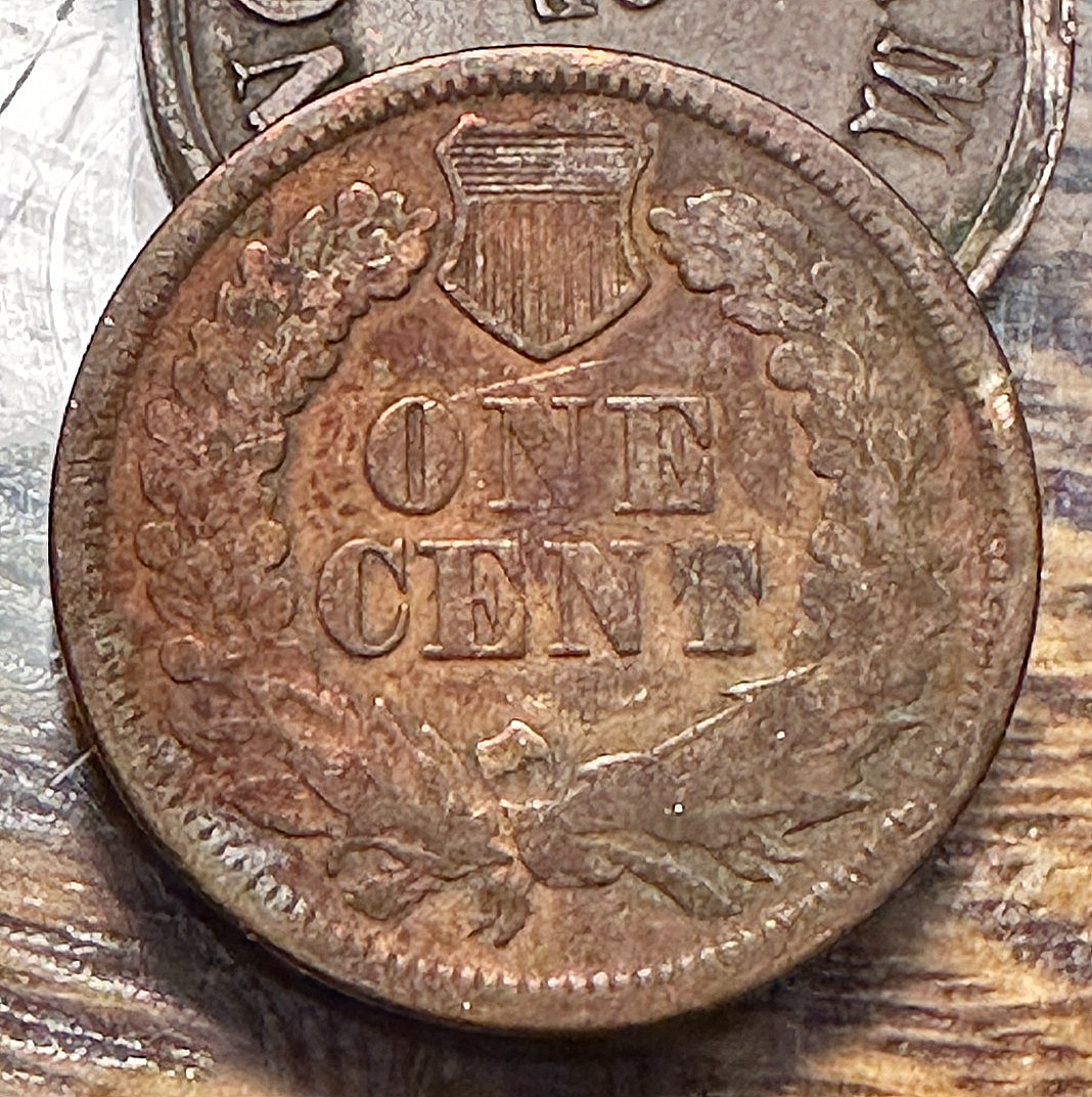 1865 Fancy 5 Indian Cent Nice Original VG CHRC