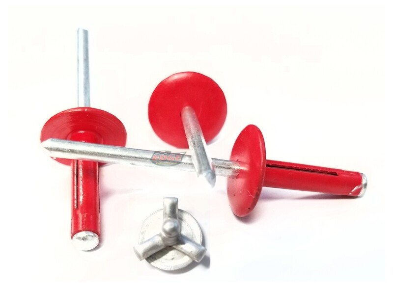 Red 3/16" Large Head Tri-Fold Exploding Aluminum Mandrel Pop Rivets 250 pack
