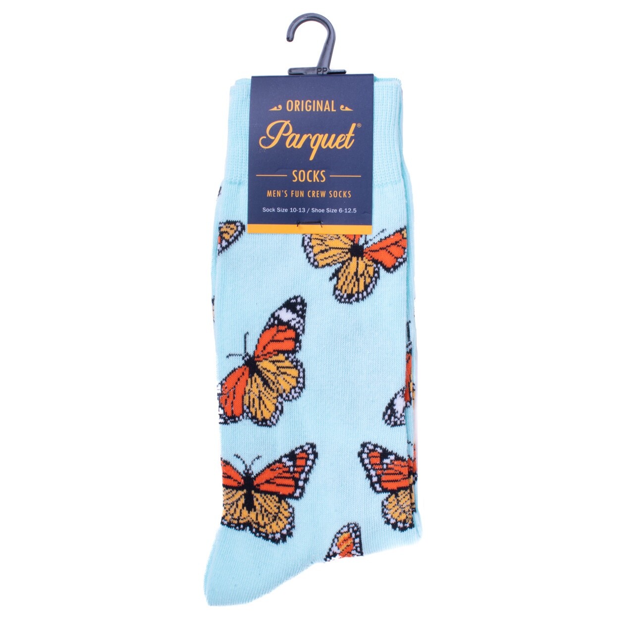 Men's Butterfly Novelty Socks Blue Nature Fun Crew Socks
