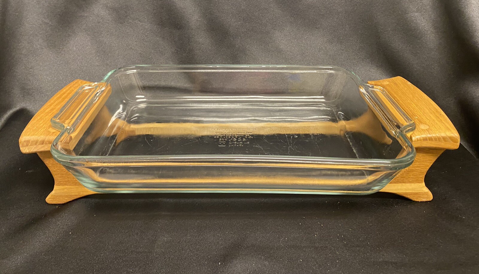 Vintage MCM Solid Wood Baking Pan Casserole Dish Stand Collapsible for Storage