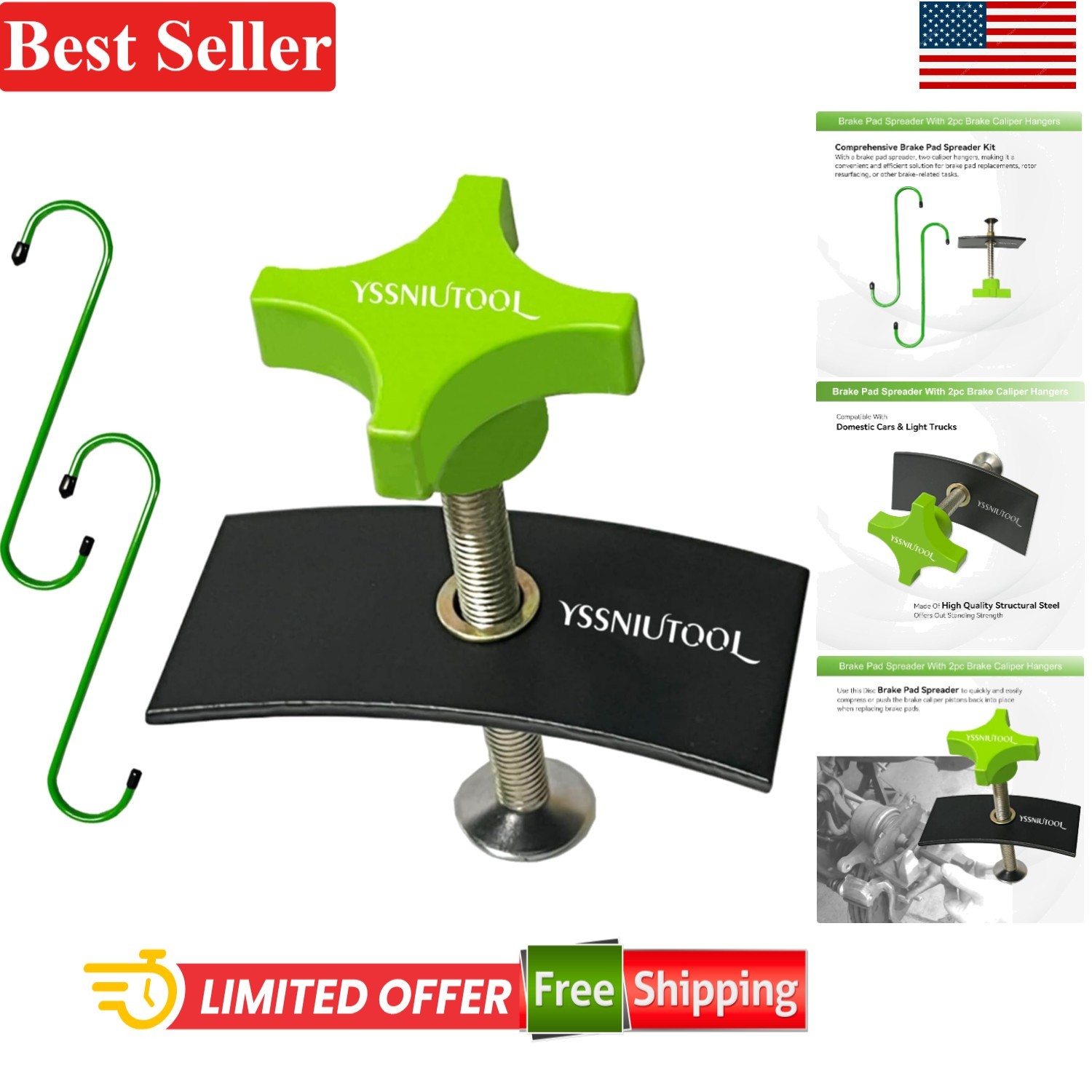 Brake Pad Spreader Kit for Cars & Light Trucks Compatible with Caliper and Pi...