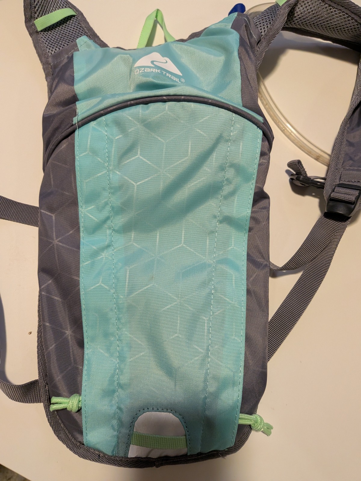 Ozark Trail Hydration Backpack w/ Drinking Tube Blue/Gray/Green Lightweight