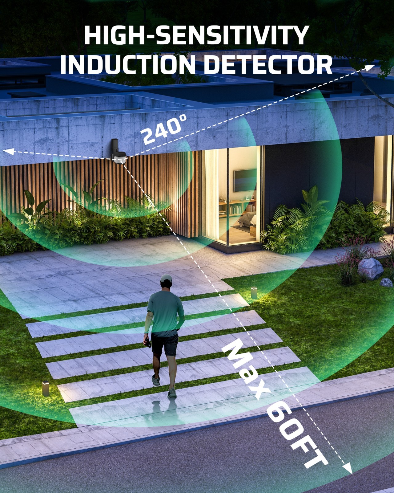 DEWENWILS Motion Sensor Light Switch Outdoor Wireless 100FT Remote 50FT Detect