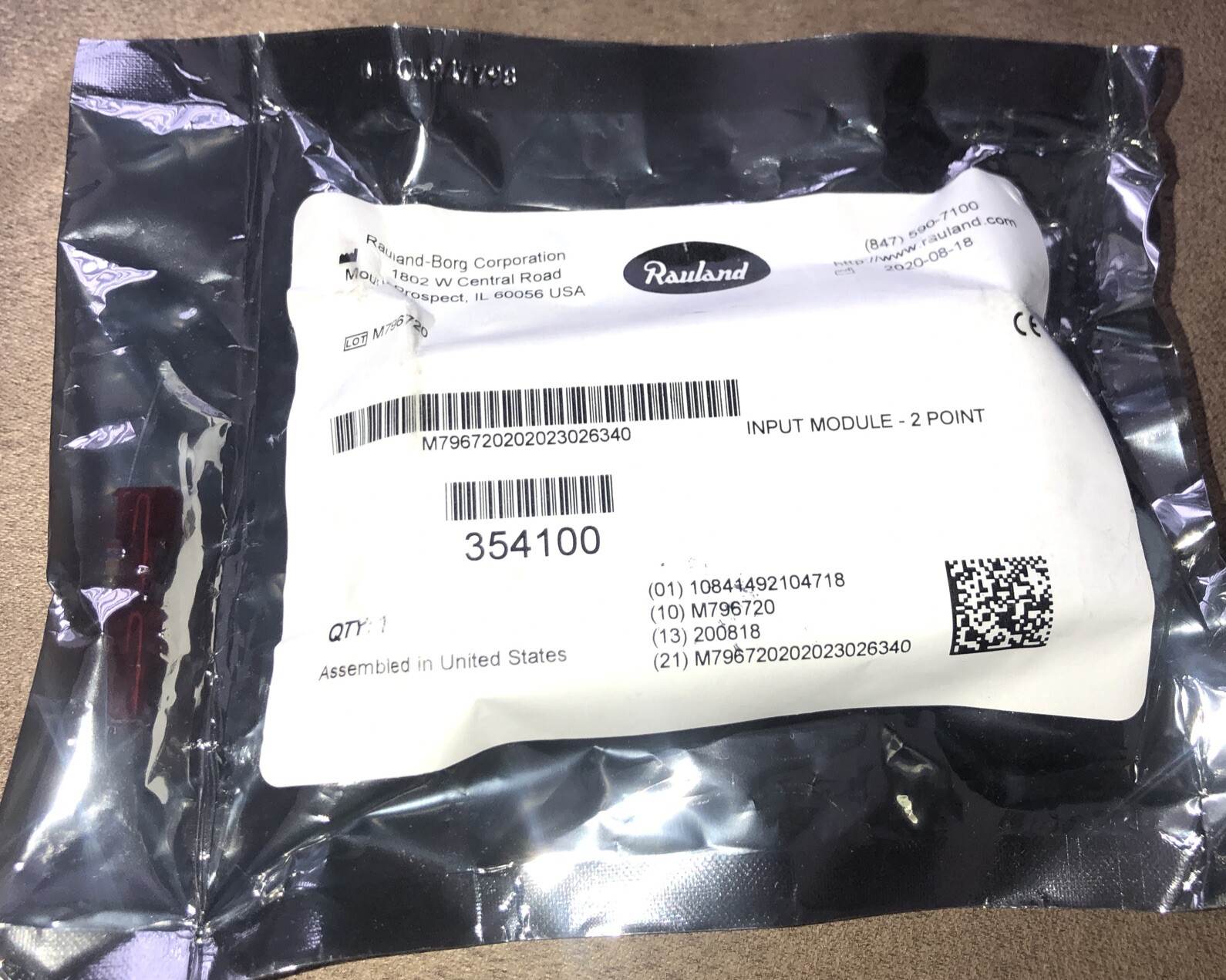RAULAND 354100- INPUT MODULE- 2 POINT New