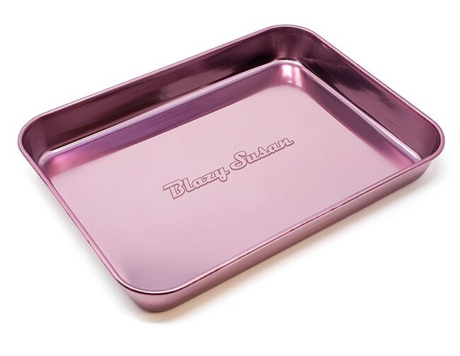 Blazy Susan® Stainless Steel Rolling Tray Girly Cute Paper Pinkish Purple *USA*