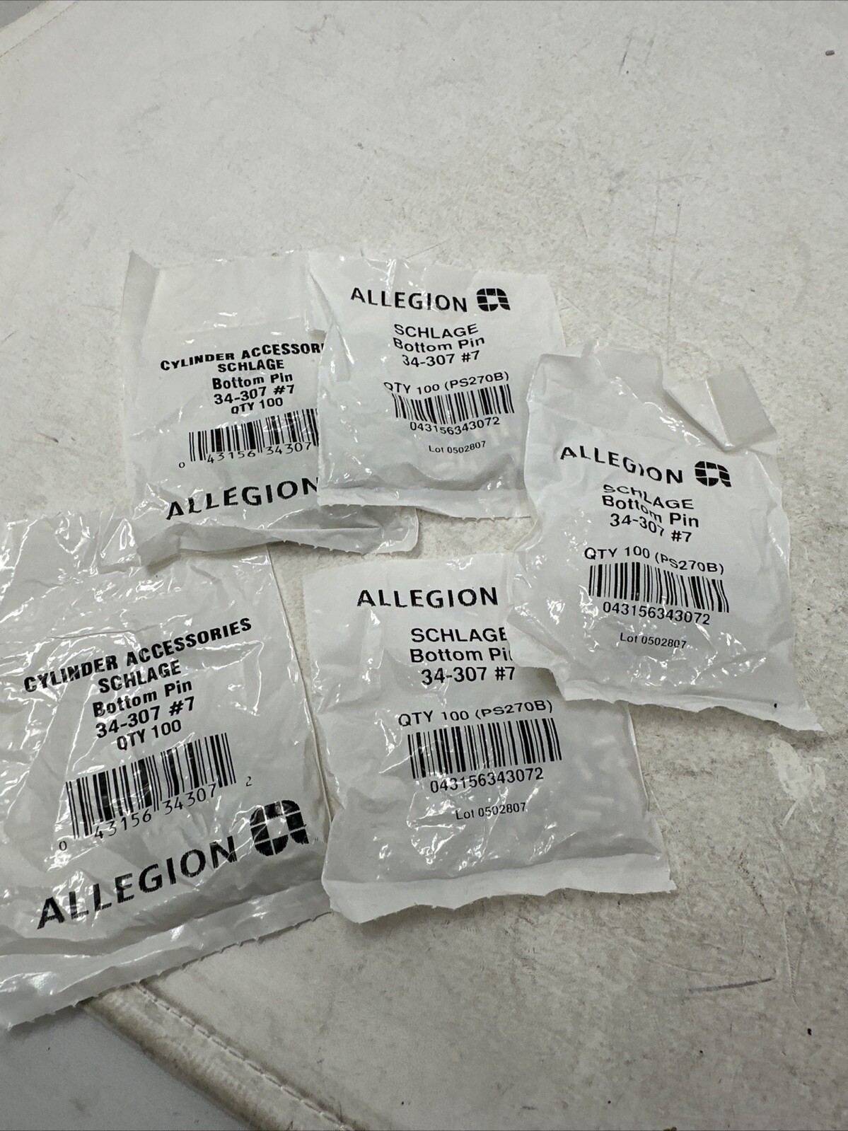 Schlage Allegion Bottom Pin Nickel Silver #7 34-307, Lot of 5/NIB/FREE SHIPPING!