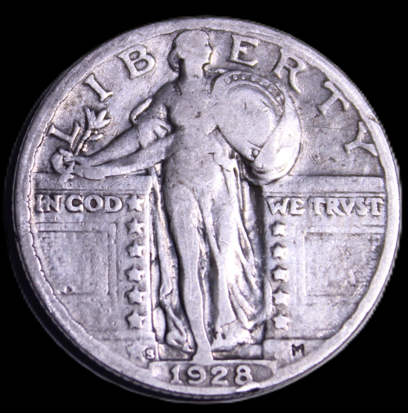 1928-S Standing Liberty Silver Quarter- VF-117