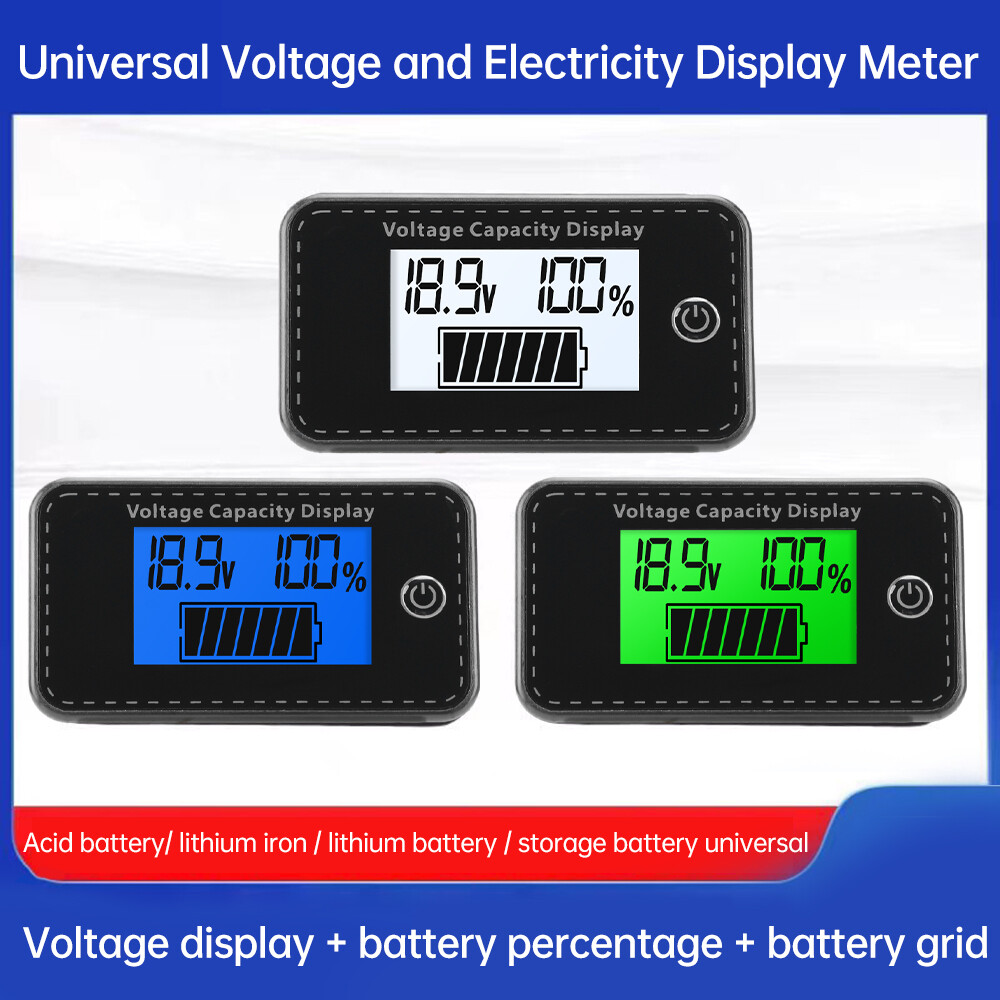 LCD Digital Battery Capacity Indicator DC 5-100V Voltmeter Voltage Meter Gauge