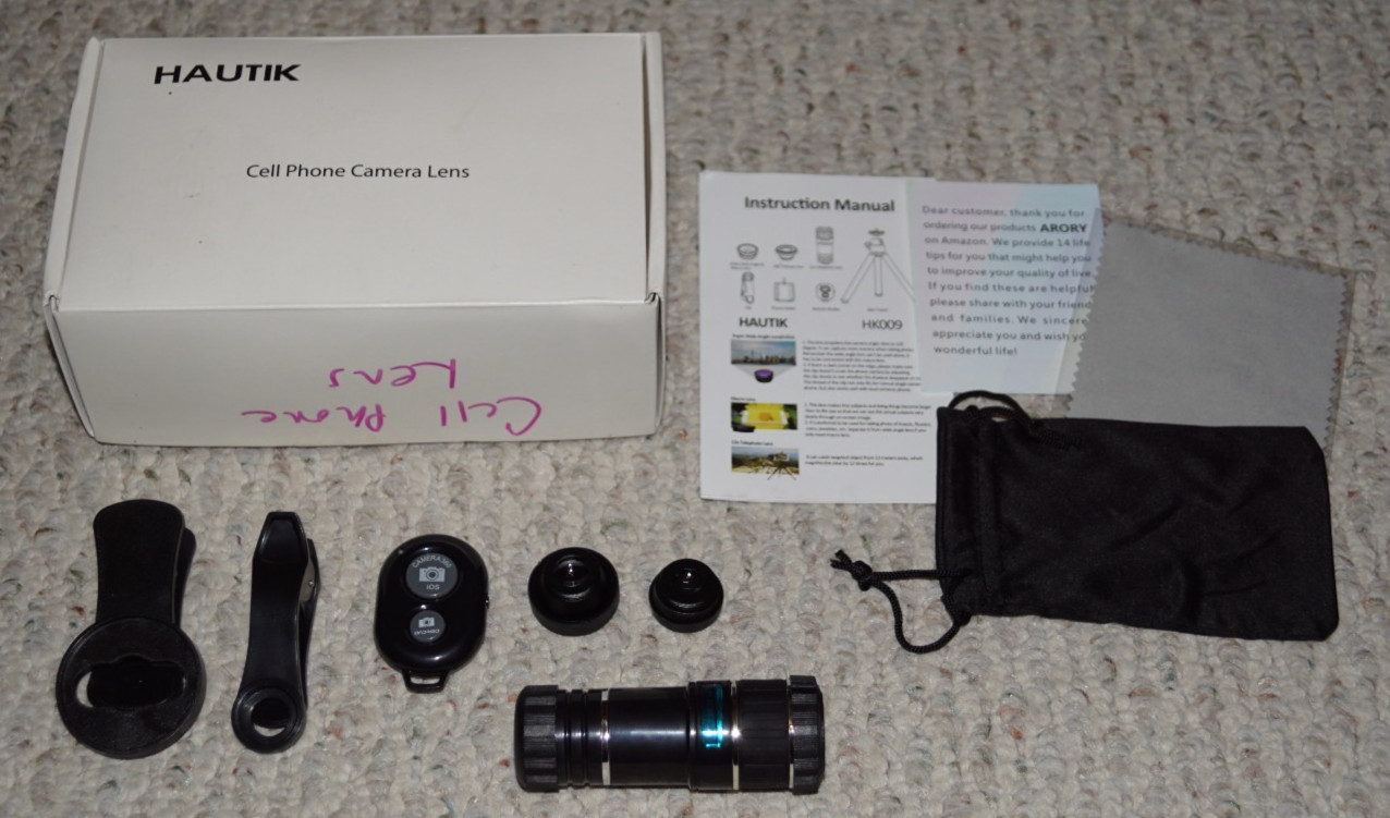 Hautik Cell Phone Camera Lens HK-009 Missing Tripod & Phone Holder