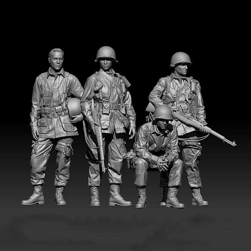 Unpainted 1:35 resin model Modern Commander 4pcs, 4549 KKKK #
