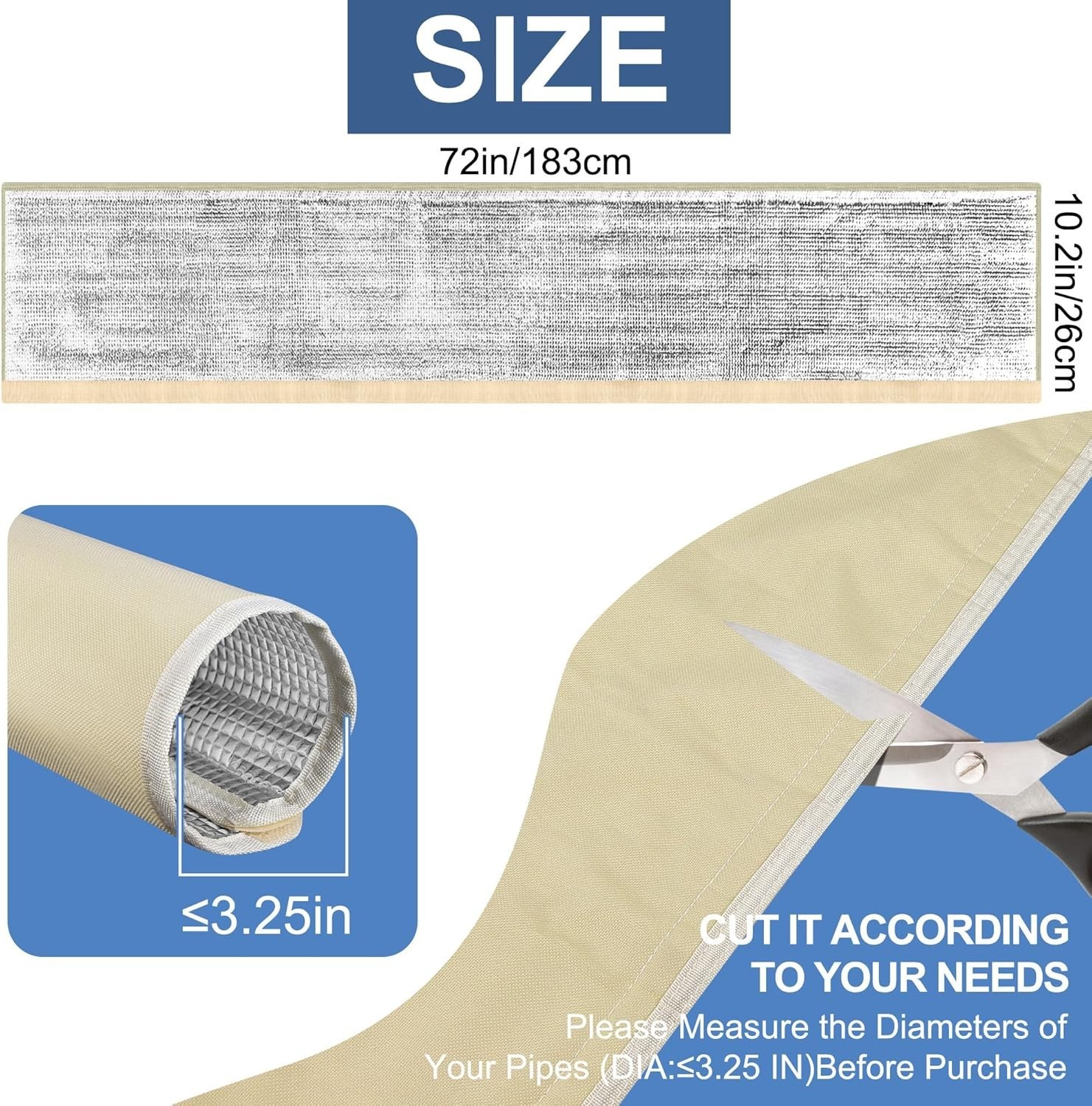 Professional-Level Khaki HVAC Pipe Insulation Sleeve, Waterproof & Durable