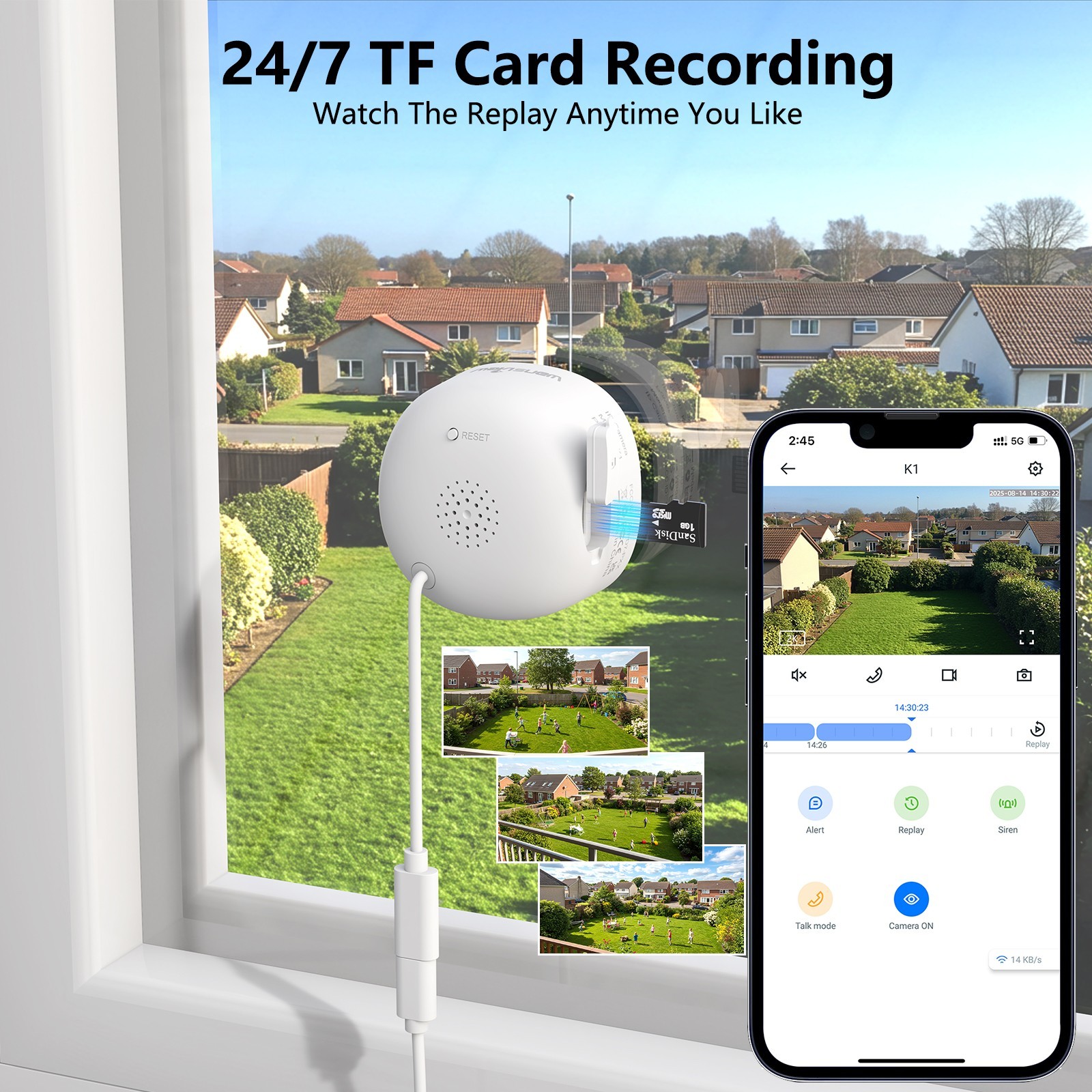 Wansview 2K 3MP Window Camera WIFI Wireless Security Camera Color Night Vision