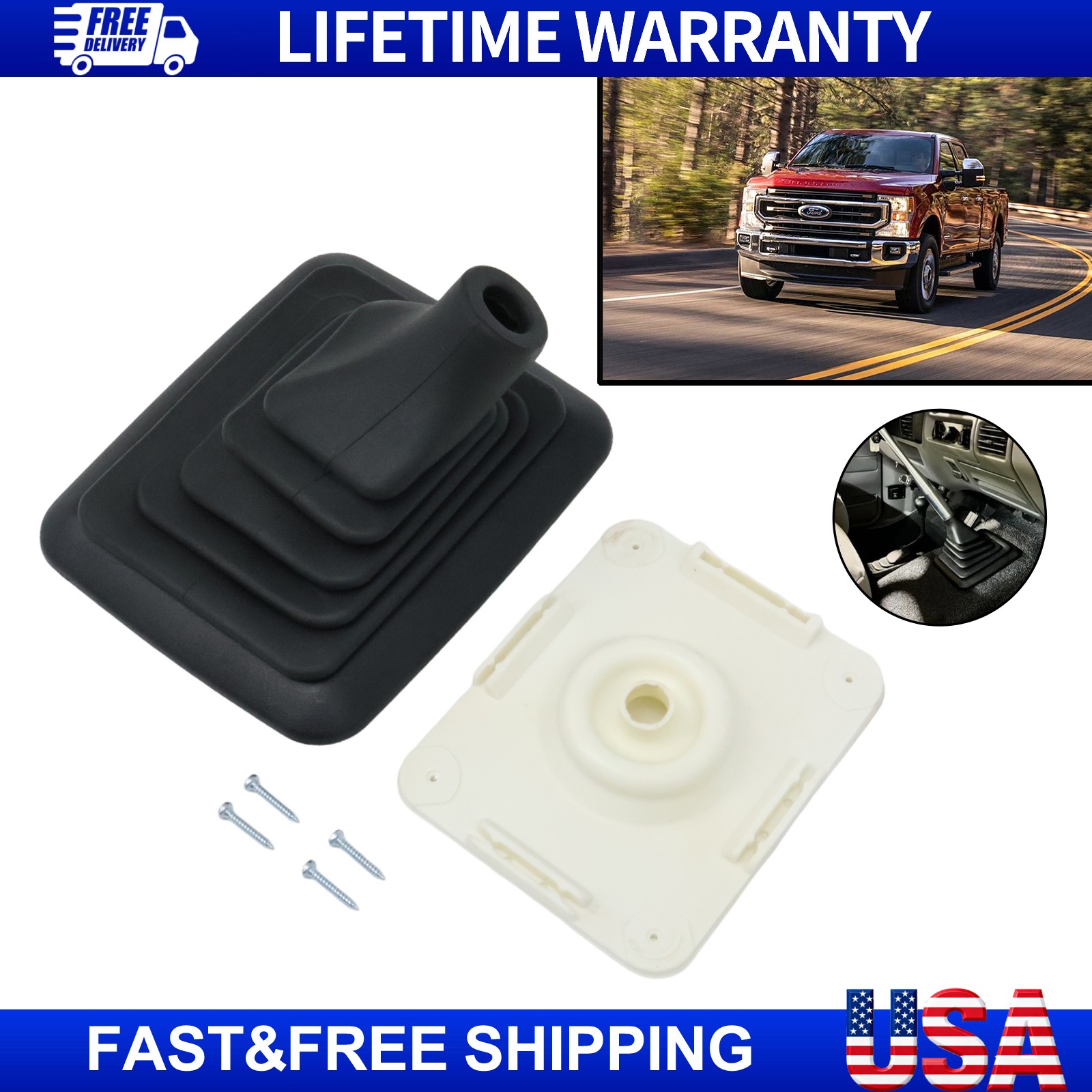 New Gear Shifter Boot F81Z7277BB Fit 99-07 Ford F250/F350/F450/F550 Super Duty