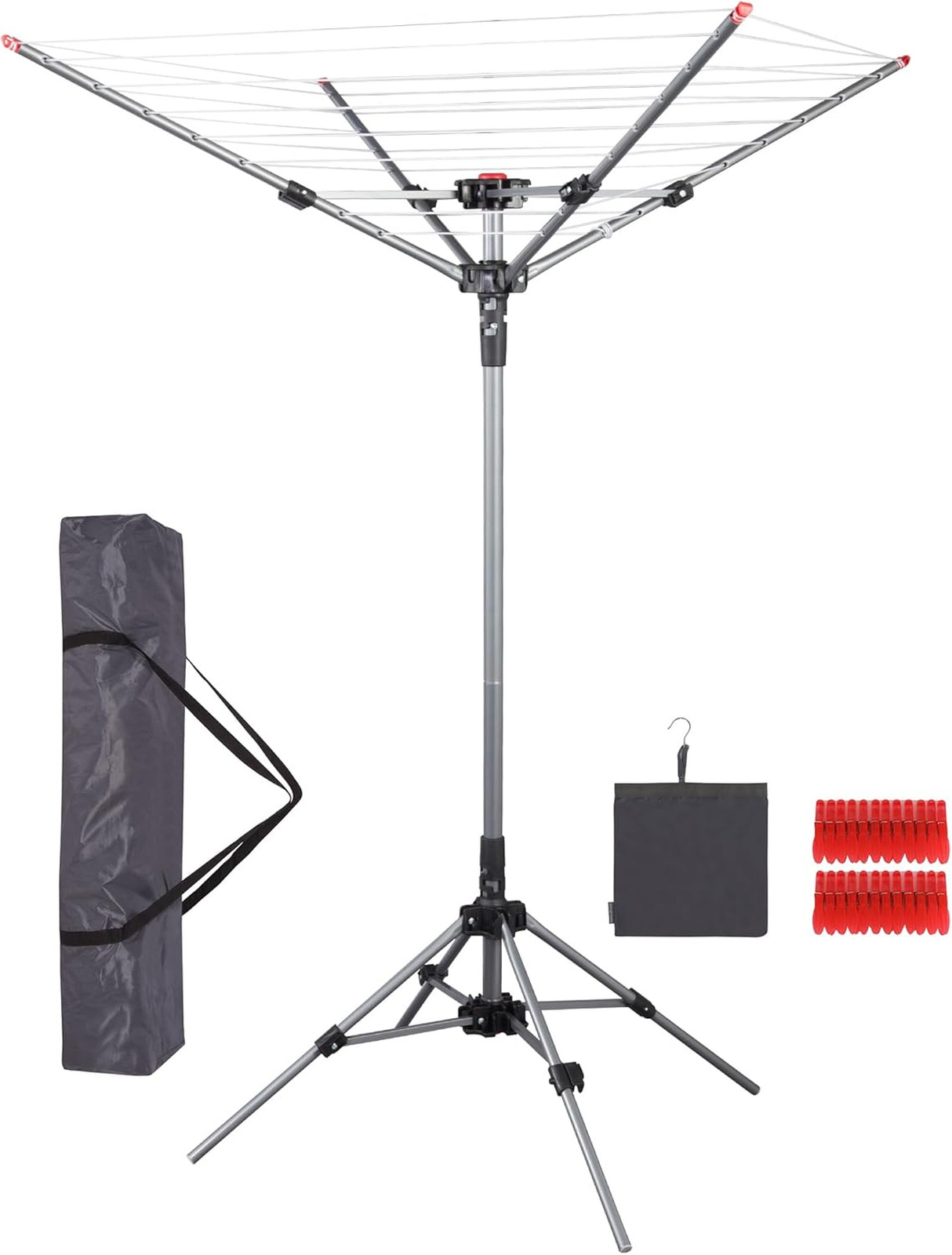 Portable Clothes Drying Rack with 8 Lines 82 Feet Drying Space Steel Frame