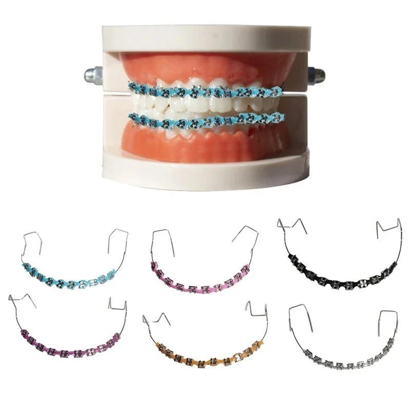 1 Pair Colorful Fashion Braces Metal Wire Tooth Decoration Fake Braces