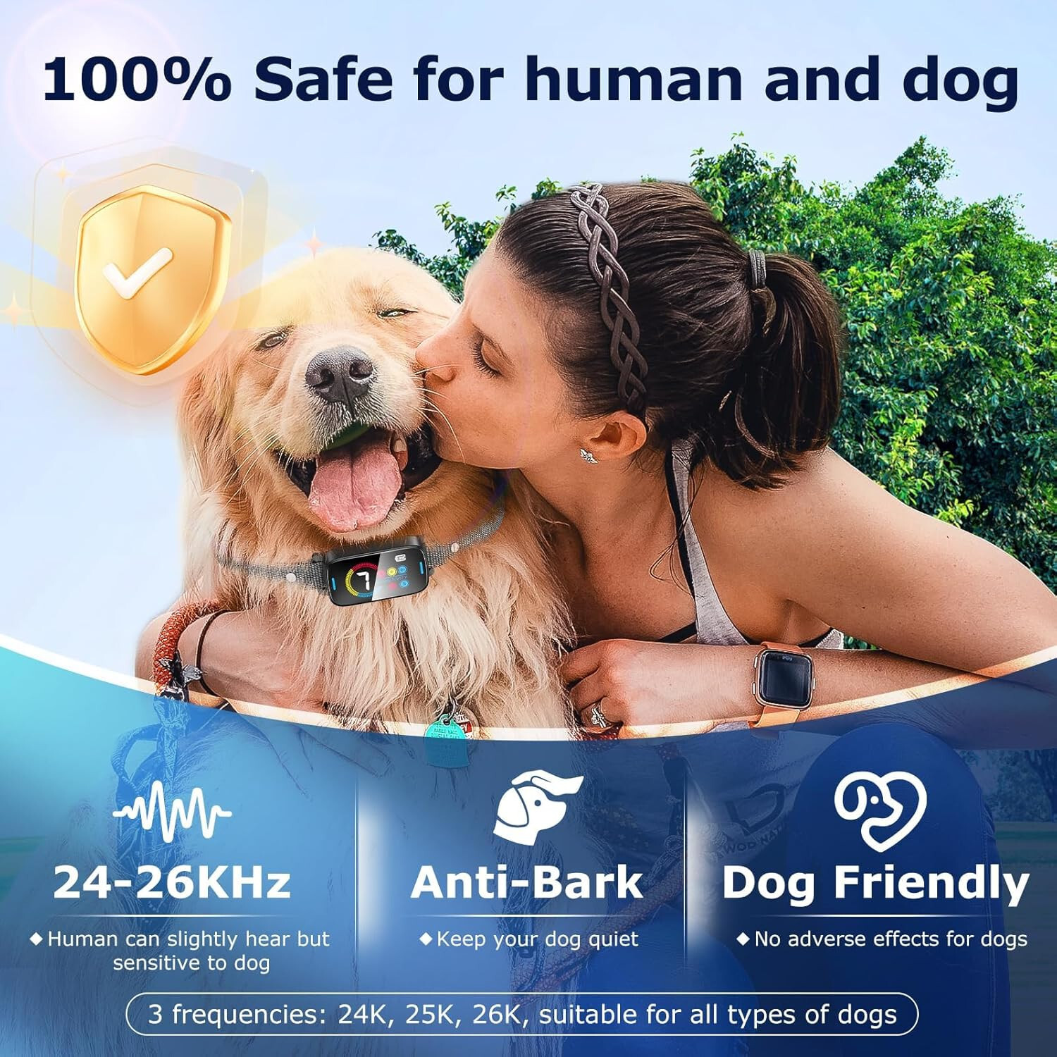 Automatic No Bark Dog Training Collar Waterproof Barking Terminator