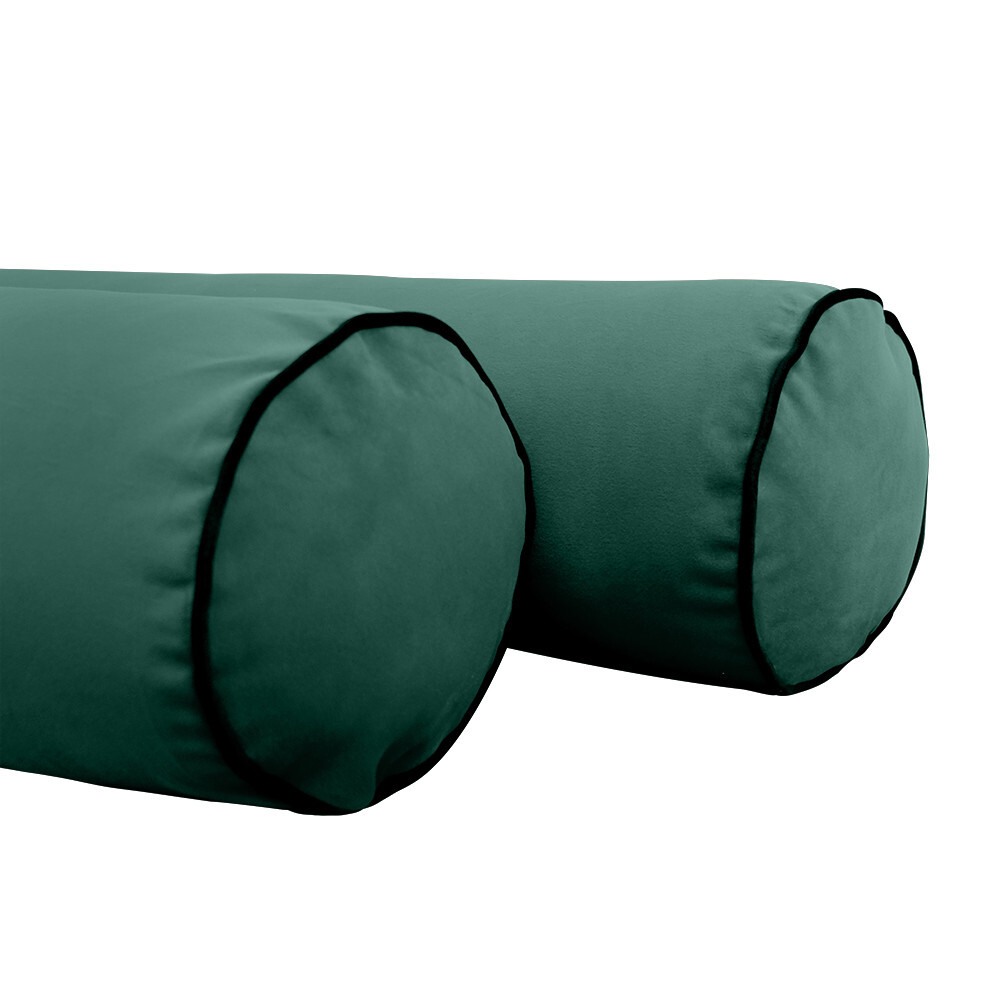 STYLE V1 Twin Velvet ContrastPipe Indoor Daybed Bolster Pillow |COVER ONLY|AD317