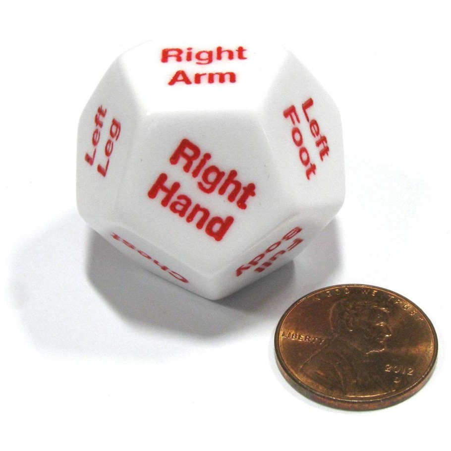 KPL12501 Koplow d12 28mm Hit Die White/Red