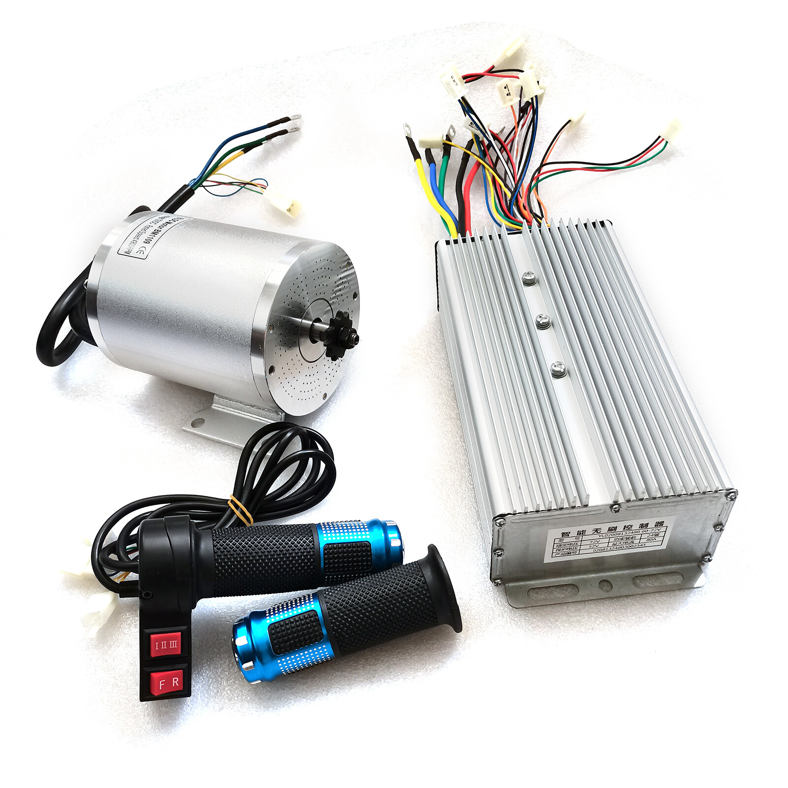 BLDC Motor Kit And Brushless Controller 72V 3000W For Electric Scooter Go Kart