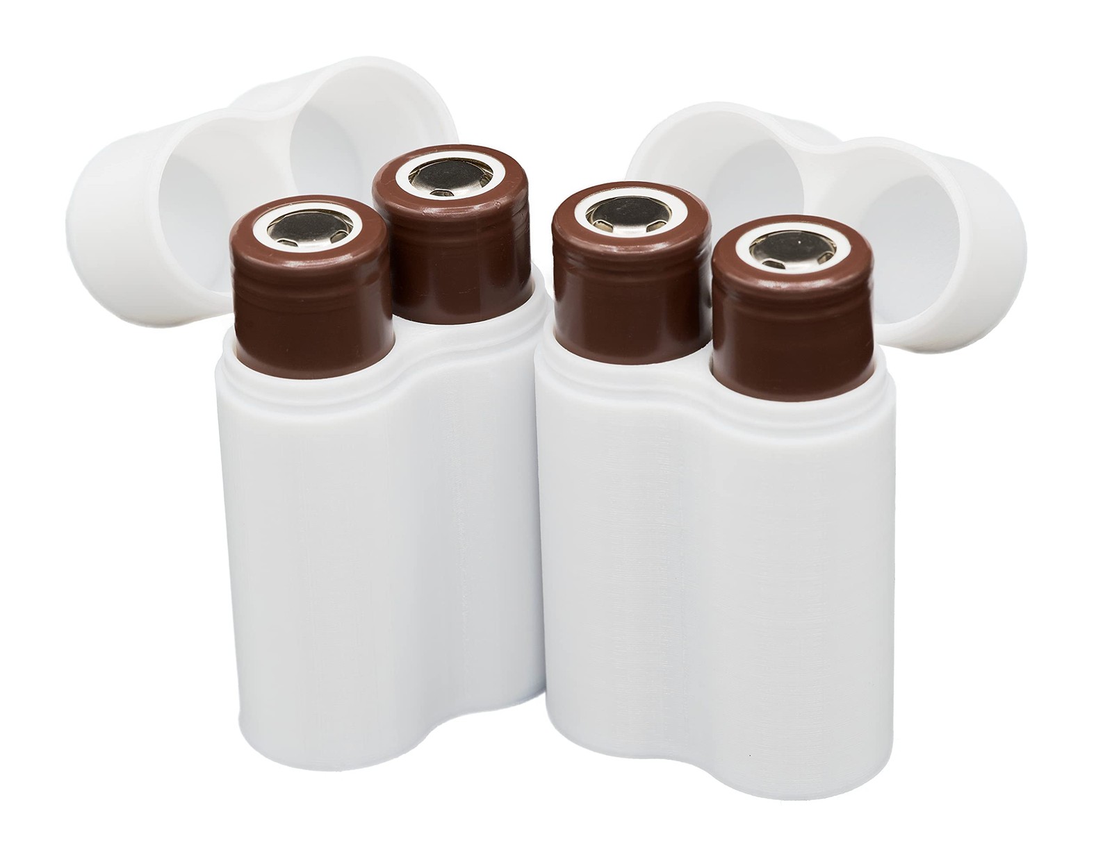 - Slimline 18650 Battery Case, soft durable material - Pack of 2 (Holds 2 Bat...