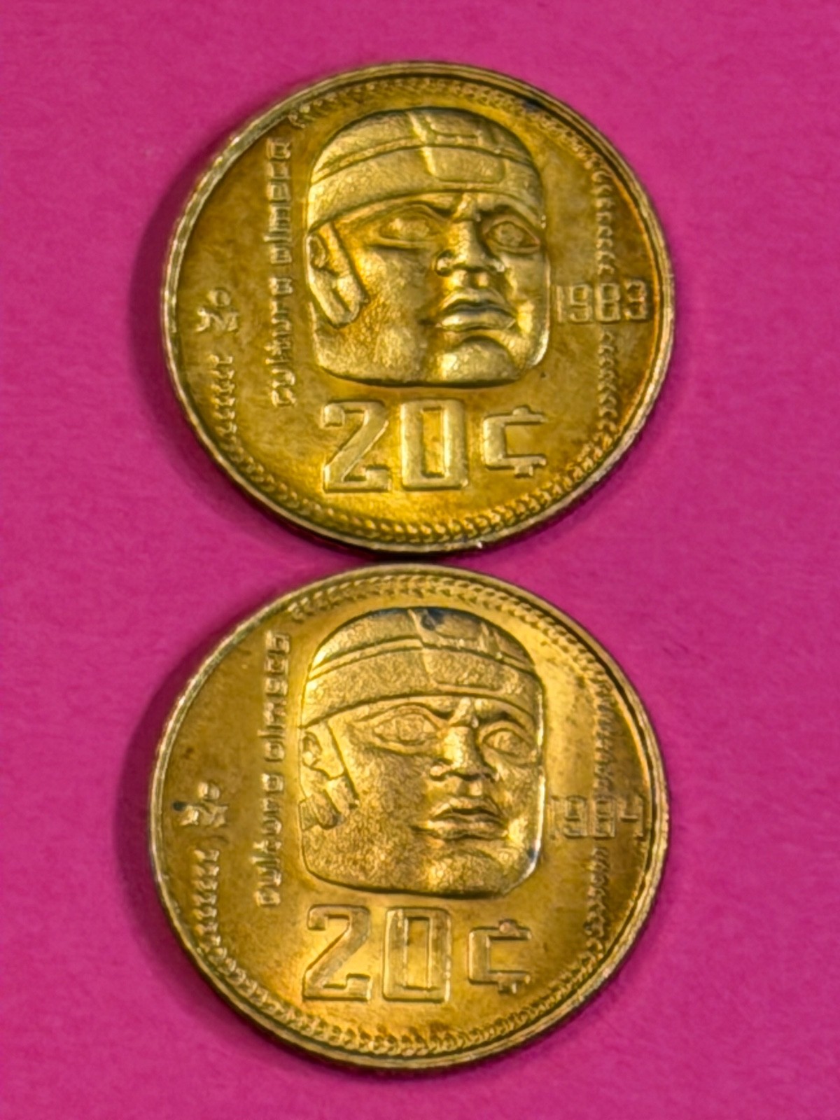 COIN MEXICO 1983-1984  20  CENTAVOS FREE SHIPPING