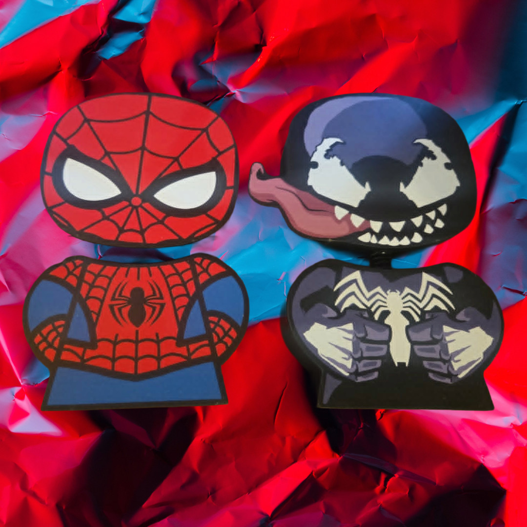 Spider-Man & Venom Wooden Bobblehead Desk Decor