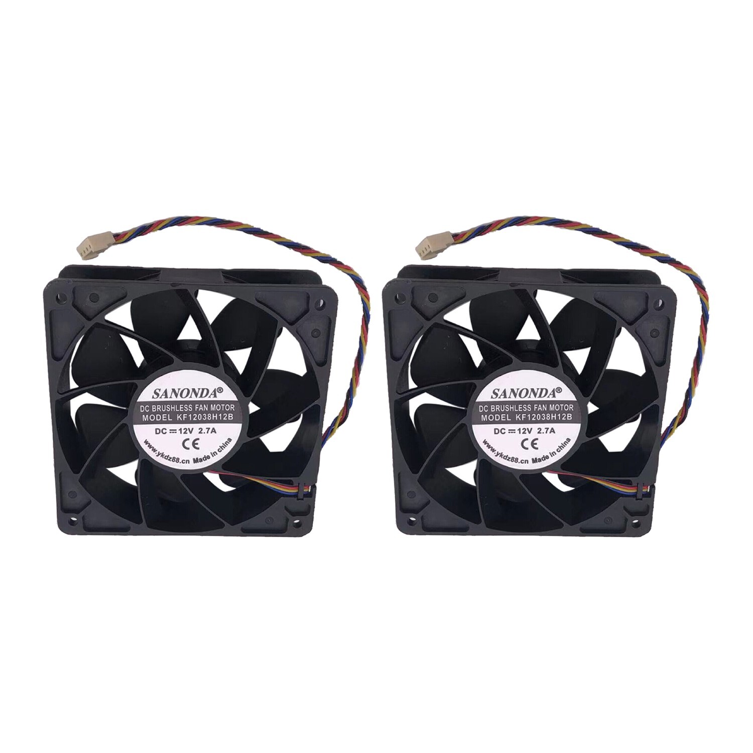 2 pcs Cooling Cooling Fan 4 pin  DC 12V  fits Bitmain Antminer Miner