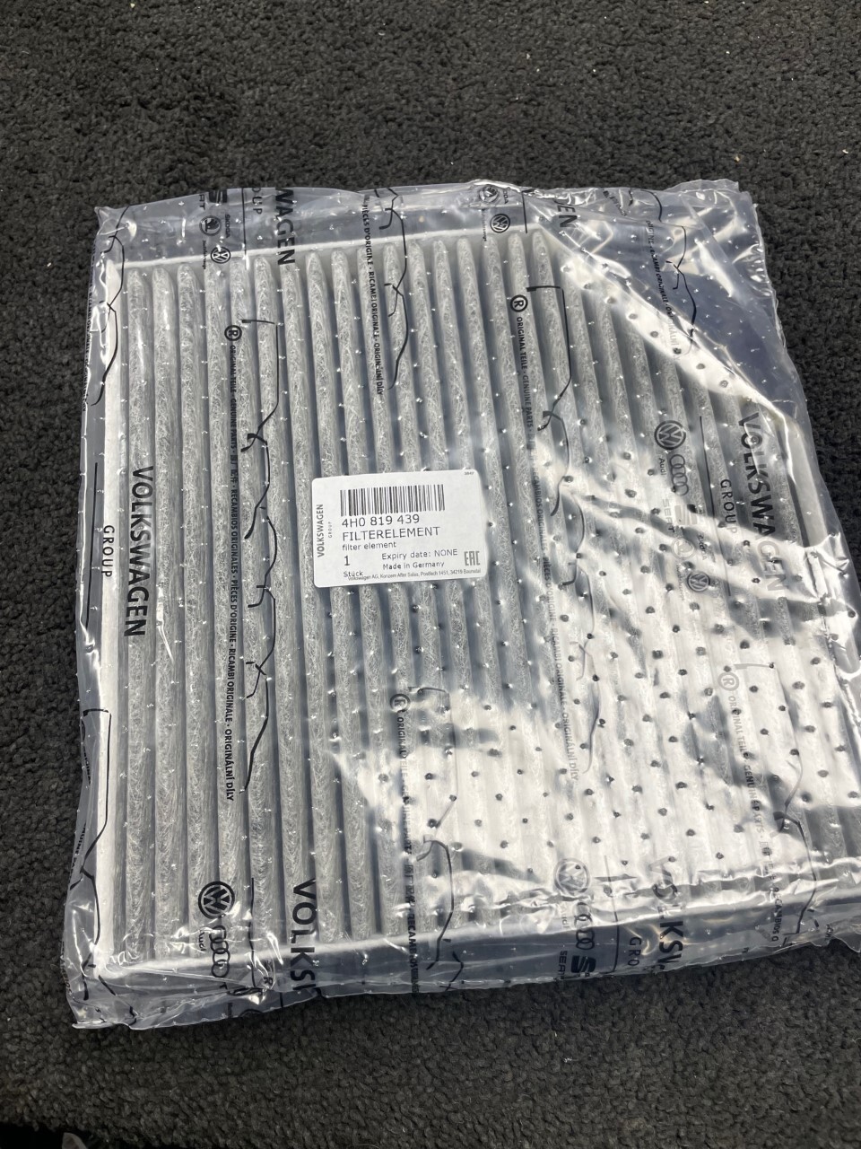 AUDI S8 D4 S7 A6 S6 A7 C7 RS6 RS7 CABIN POLLEN FILTER 4H0819439 GENUINE AUDI