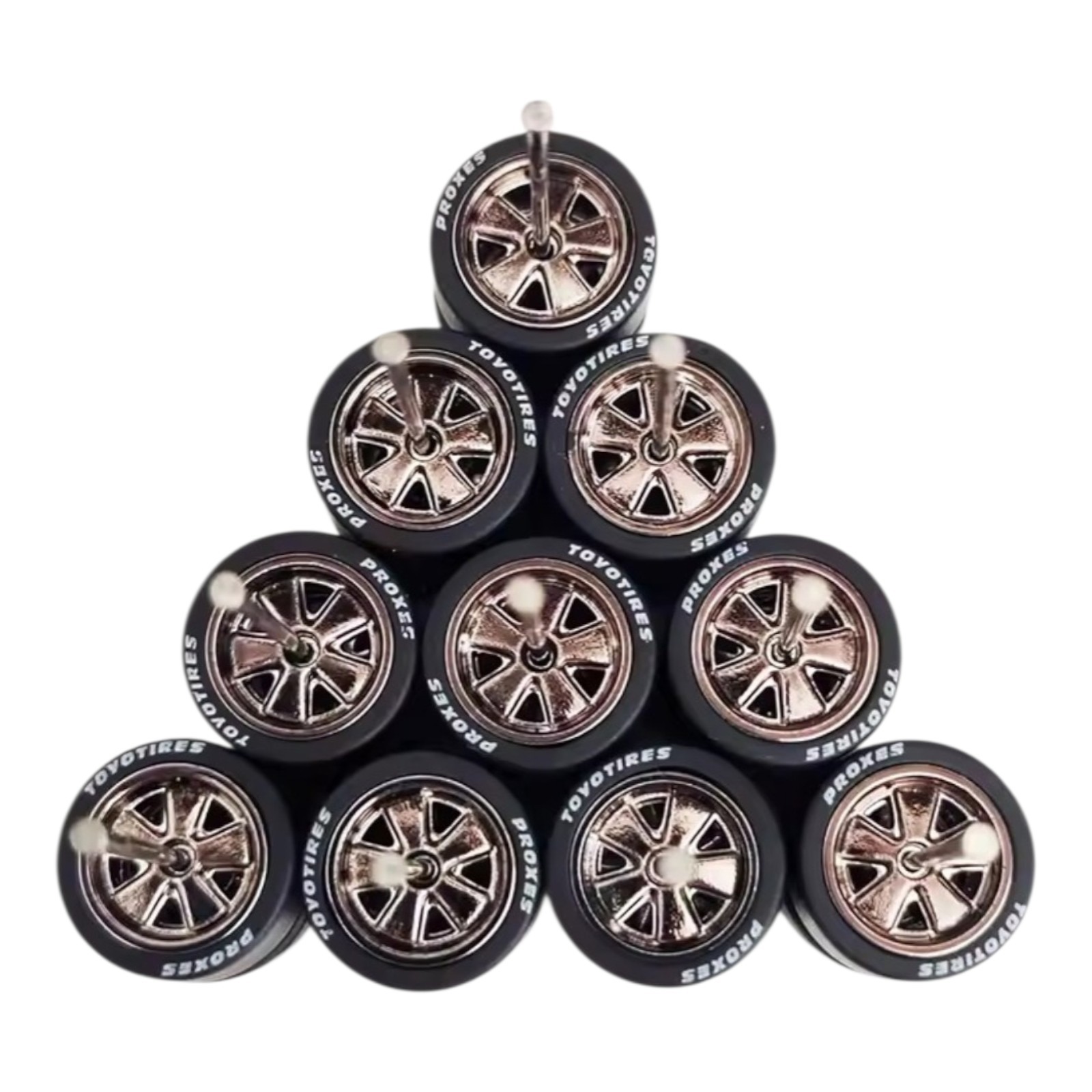 5 Sets Porsche Fuchs Rim Mix & 11mm Toyo Rubber Tires For 1/64 Hot Wheels Swap