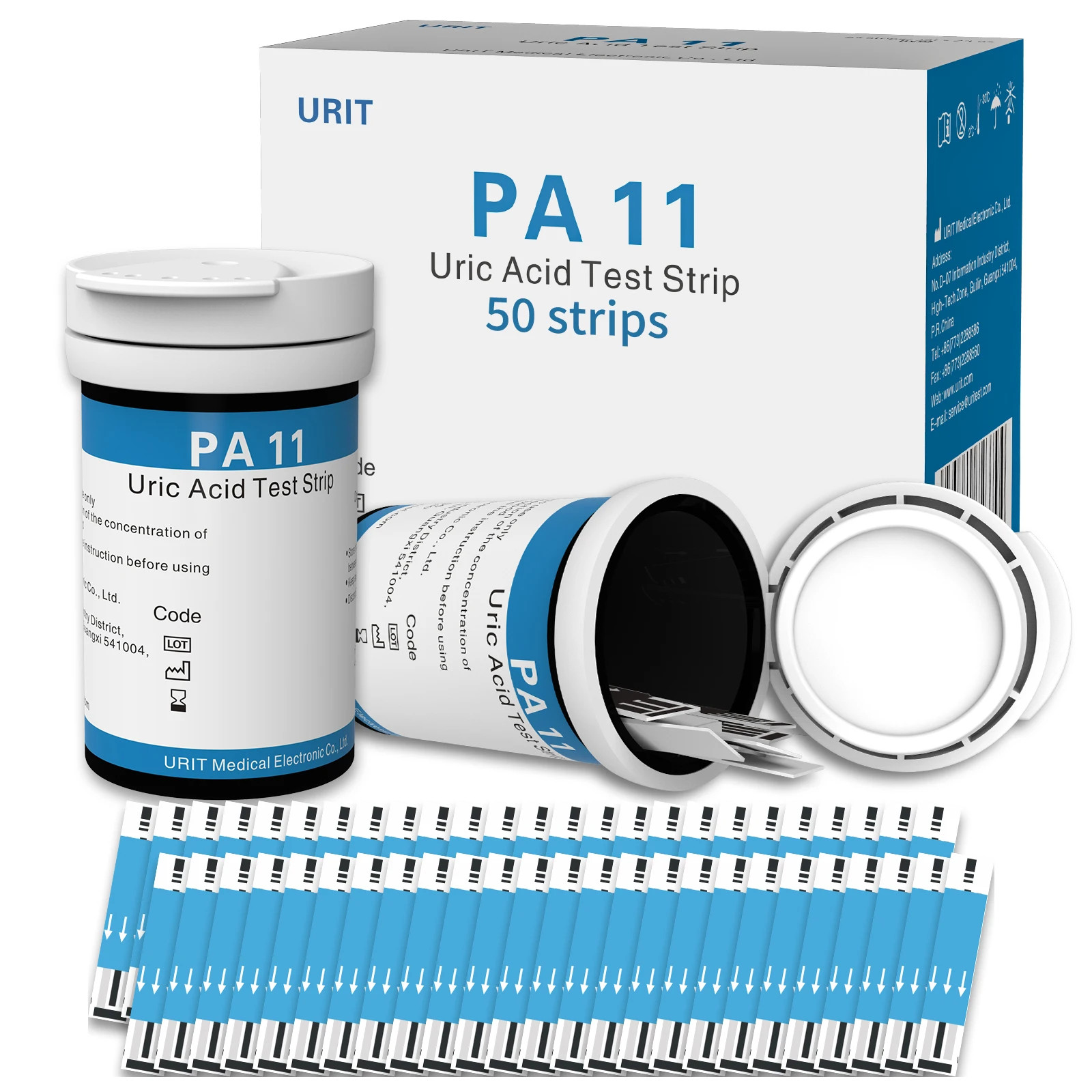 URIT 100 PCS Uric Acid Test Strips, Compatible with PA-11 Meter NO Meter