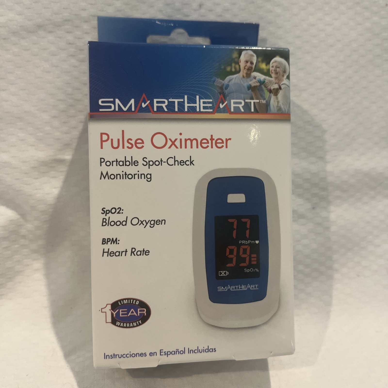 Smart Heart Pulse Oximeter 11-50K Portable Spot-Check Monitor ~ Sp02 & BPM