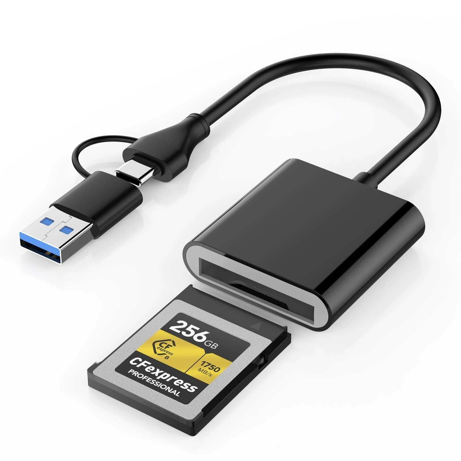 CFexpress Type B Card Reader with USB 3.2 (Gen 2) 10Gbps USB C&USB A 2 in 1 Type