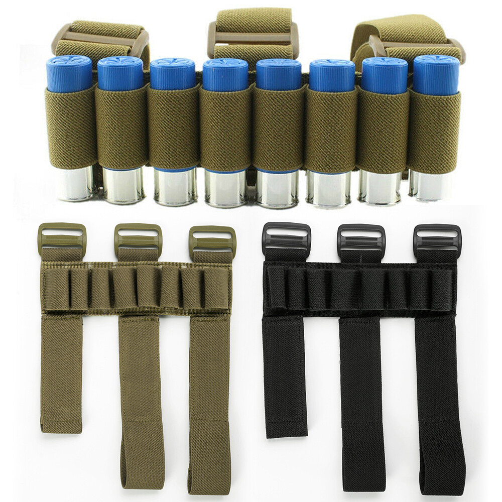 Tactical 8 Rounds 12/20GA Shotgun Stock Shell Holder Ammo Holster Hunting Pouch