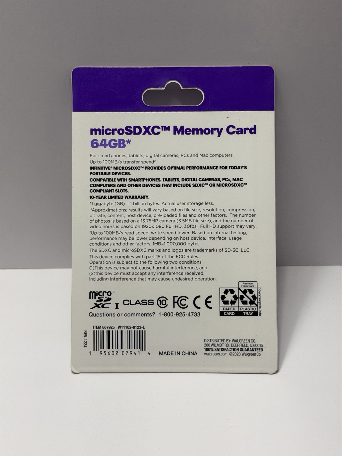 INFINITIVE 64GB Micro SDXC + adapter Flash Memory Card