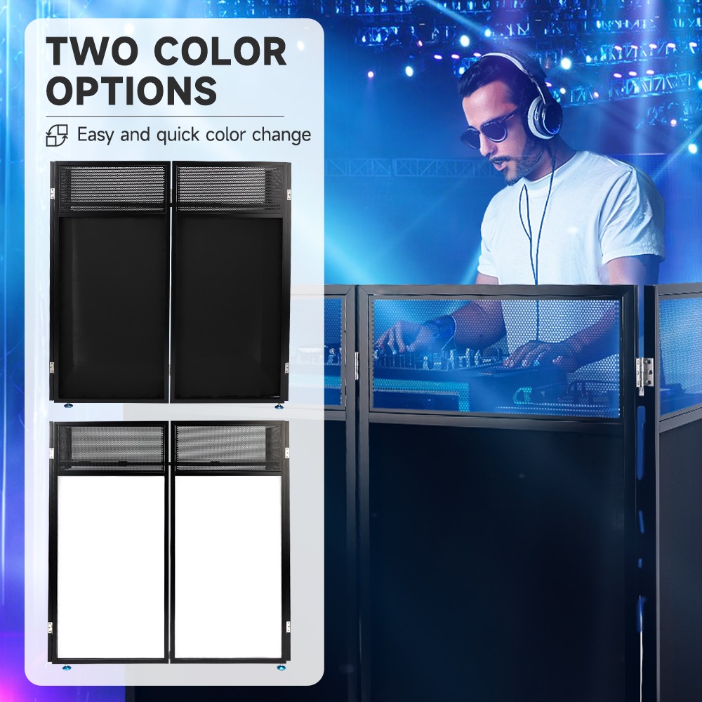 Portable DJ Facade Table Station 45"*42" Event Booth Facade Metal Foldable Frame