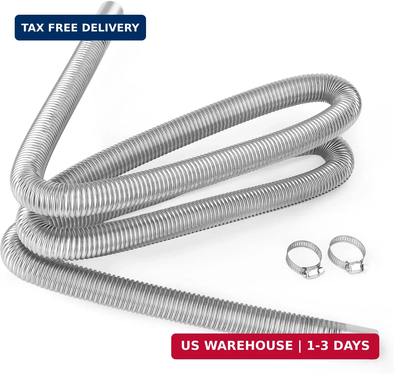 1" Stainless Steel Exhaust Hose, Fuel Tank Diesel Gas Vent Hose,78.7" Flexible E