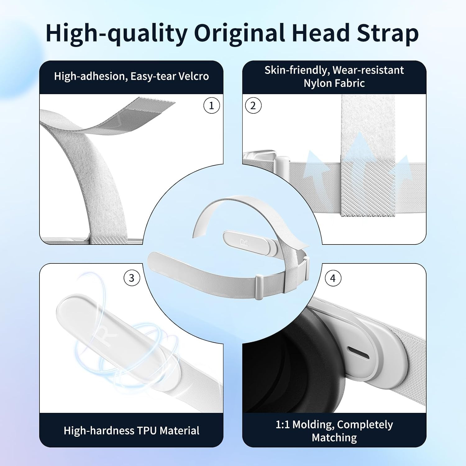Replacement Head Strap for Quest 2 VR Headset Accessories Lightweight Adjustable